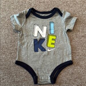 Nike Gray and Blue One Piece Bodysuit with Stylish Trim